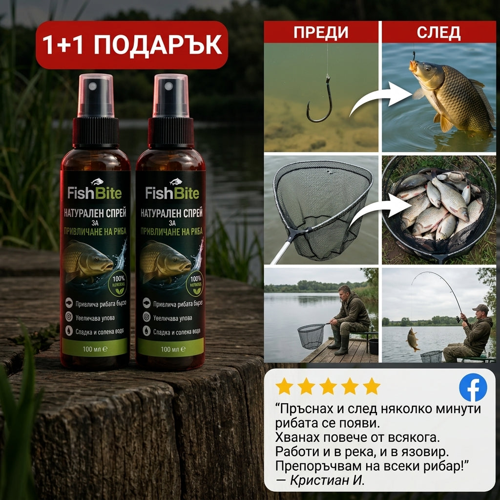 Комплект 1+1 Спрей За Примамка FishBite™