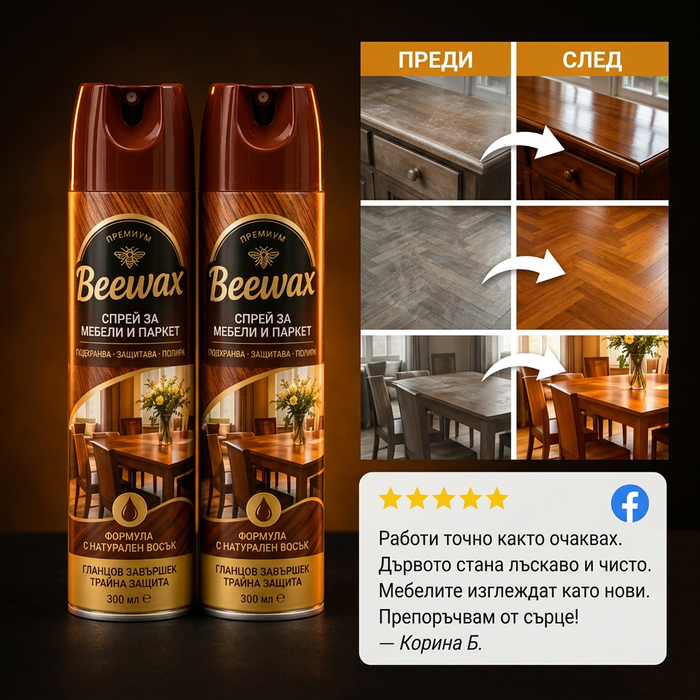 Комплект 1+1 Вакса За Дърво BeeWax™