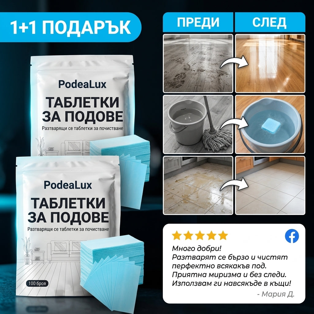 Комплект 1+1 Таблетки За Почистване На Подове PodeaLux™