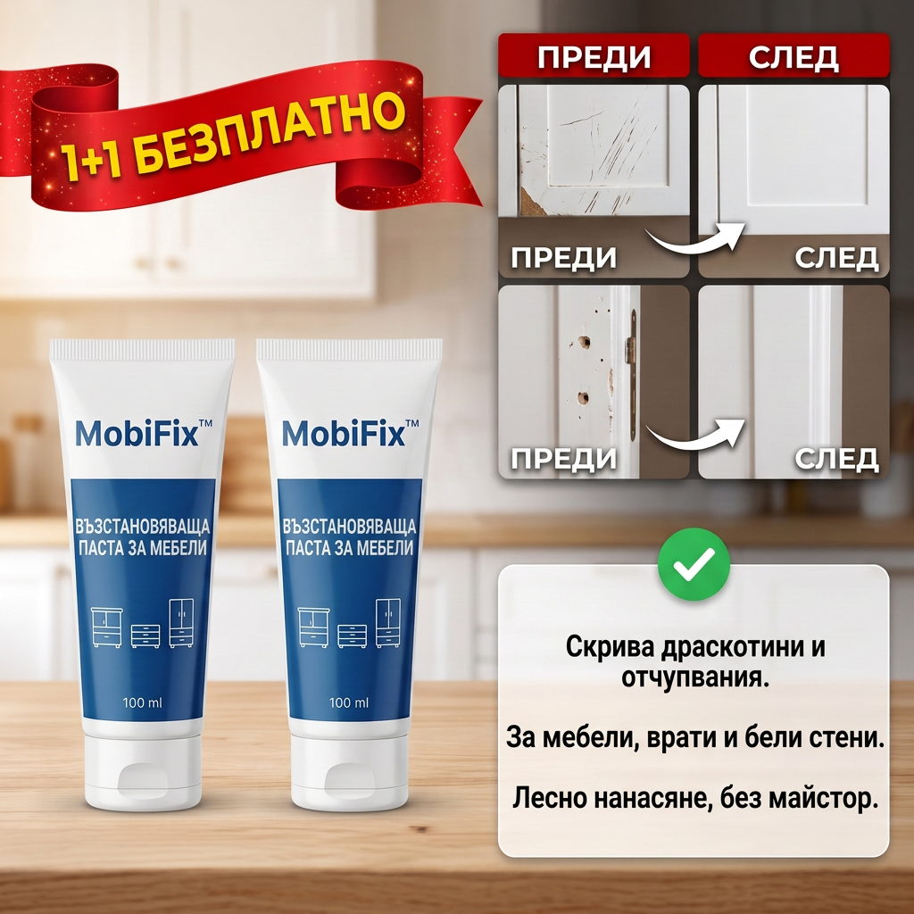 Възстановяваща Паста за Мебели MobiFix™ 1+1 БЕЗПЛАТНО
