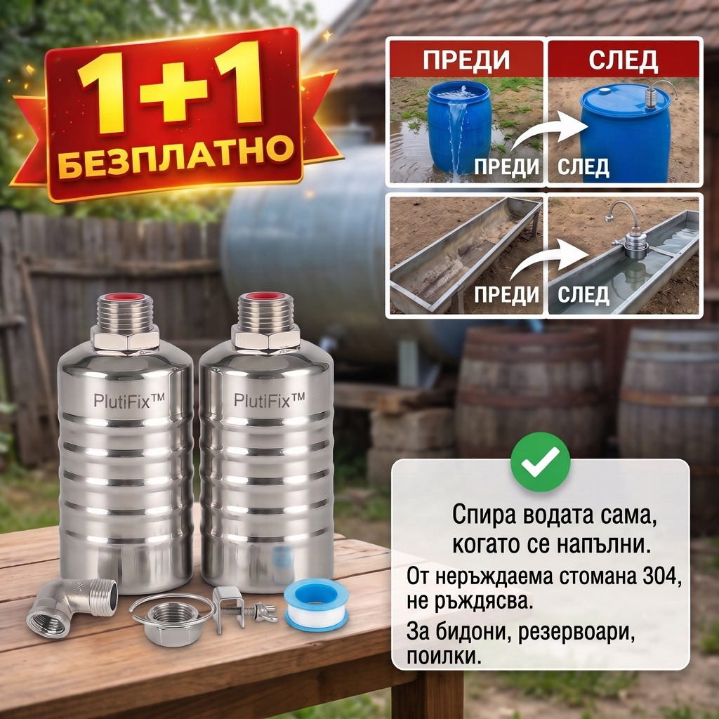Поплавъчен Клапан от Неръждаема Стомана PlutiFix™ 1+1 БЕЗПЛАТНО